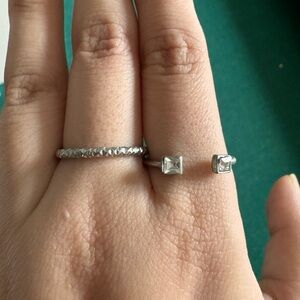 Sleek Dainty Unique Silver Rings Size 7
